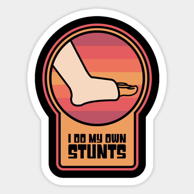 Stunts - Funny Broken Ankle Get Well Soon Gift Sticker by MeatMan